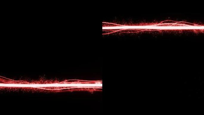 红色唯美光线从左向右流动运动