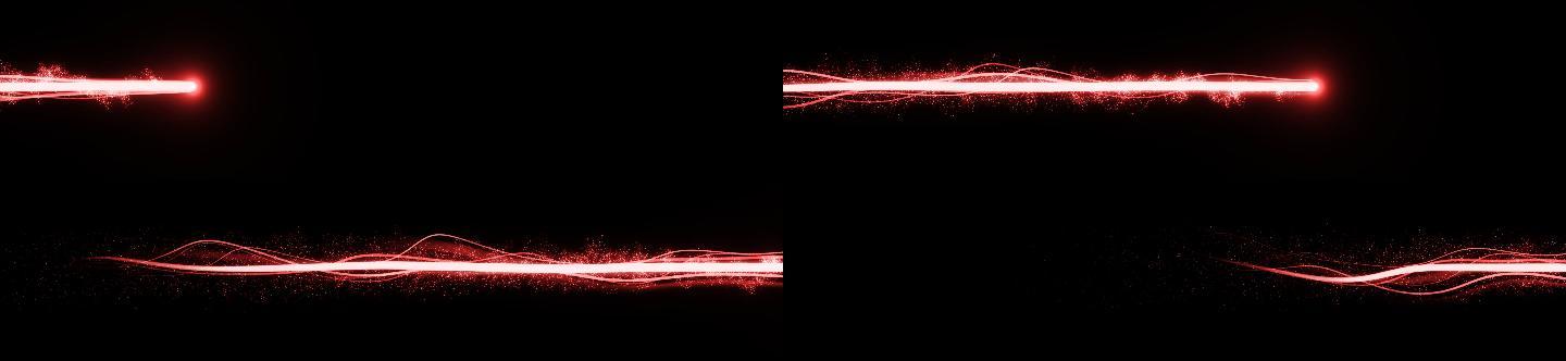 红色唯美光线从左向右流动运动