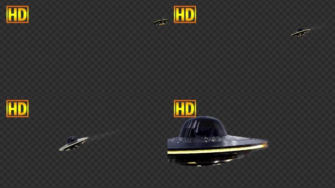 飞碟飞向屏幕转场特效-带通道