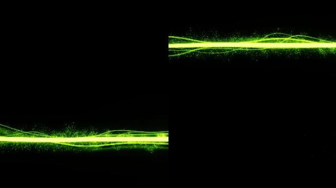 绿色唯美光线从左向右流动运动