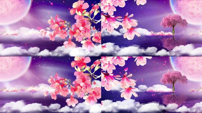 樱花仙境唯美大屏背景视频