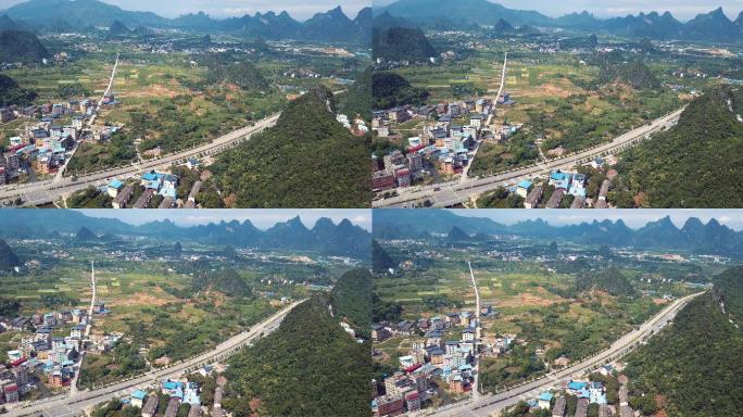 桂林乡间公路最新4k风景山脉航拍