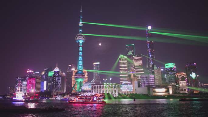 上海外滩国庆节灯光秀4K视频完整版