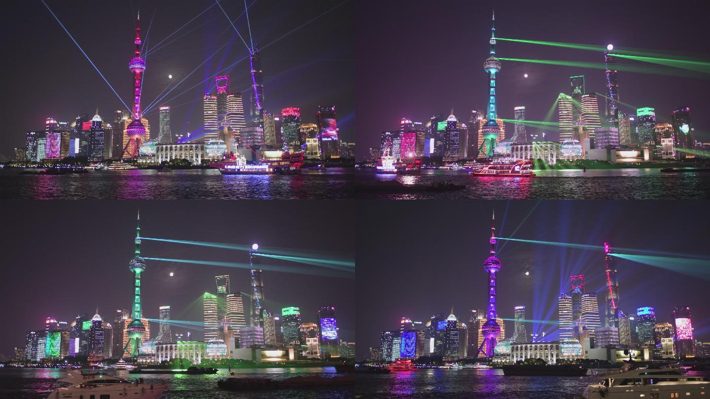 上海外滩国庆节灯光秀4K视频完整版