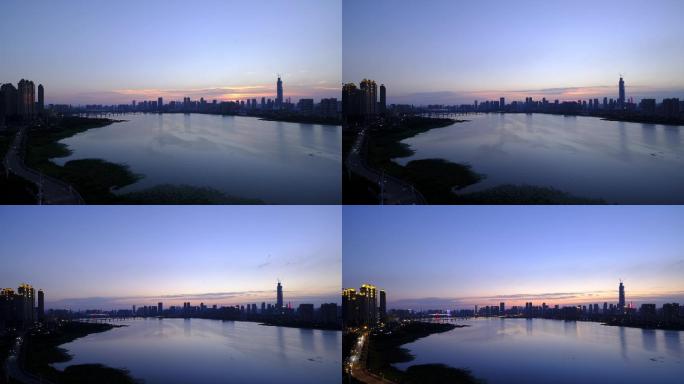 武汉城市沙湖天空延时