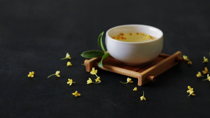 黄金桂花茶特写