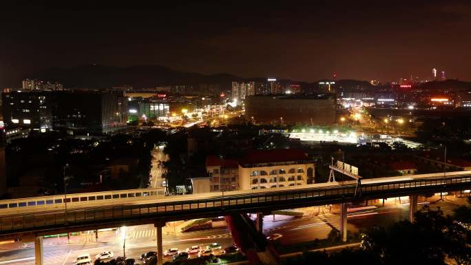 白云区机场路夜景车流