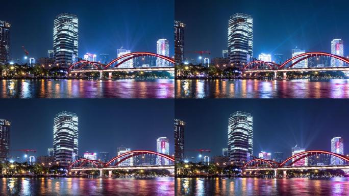 原创4K广州延时实拍解放大桥