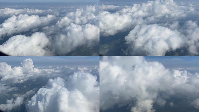 飞机穿梭云层过程