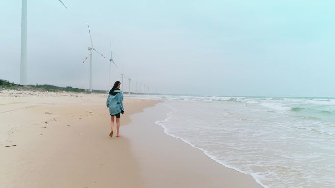 4K海边风力发电