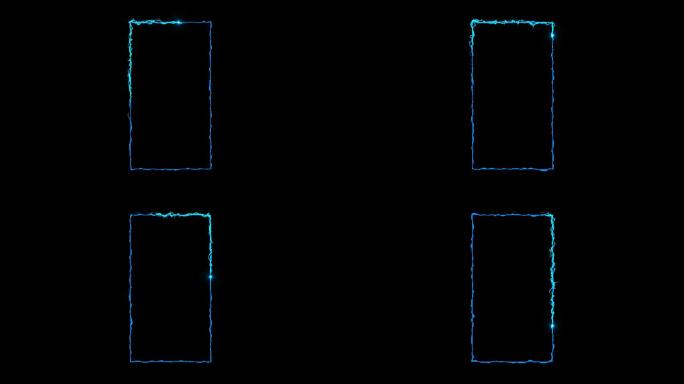 4K蓝色扭曲粒子光线长方形通道视频4