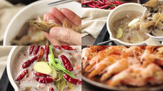 美食视频烤虾制作对虾海鲜高清视频素材