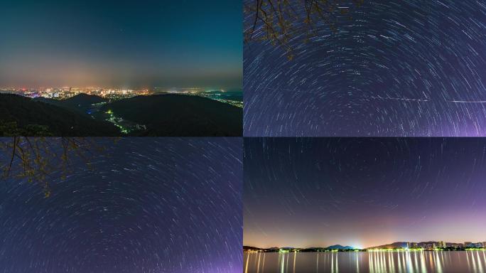 无锡惠山蠡湖渤公岛日转夜星轨4K延时摄影