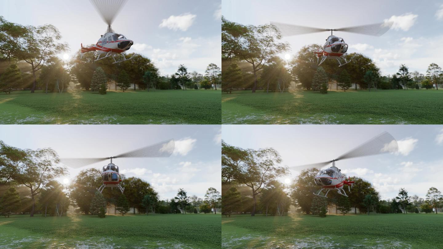 直升机起飞降落三维动画