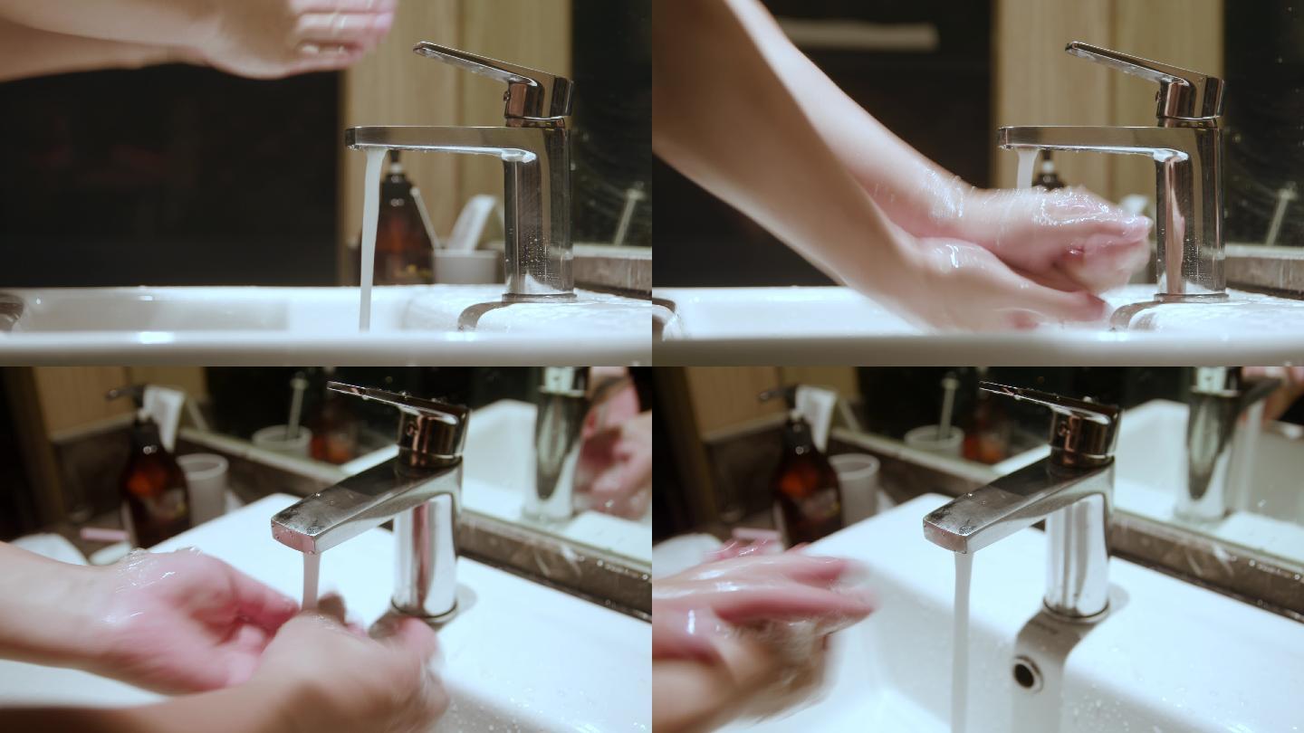 【4K】两组洗手镜头