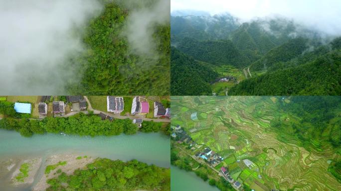 高山云雾农田航拍4K