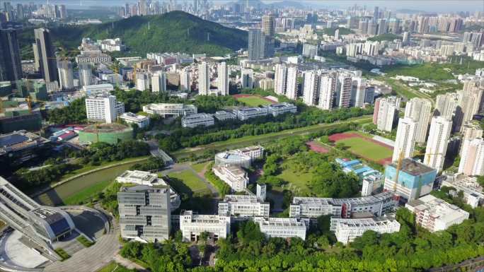 深圳航拍南山大学城研究生院清华大学