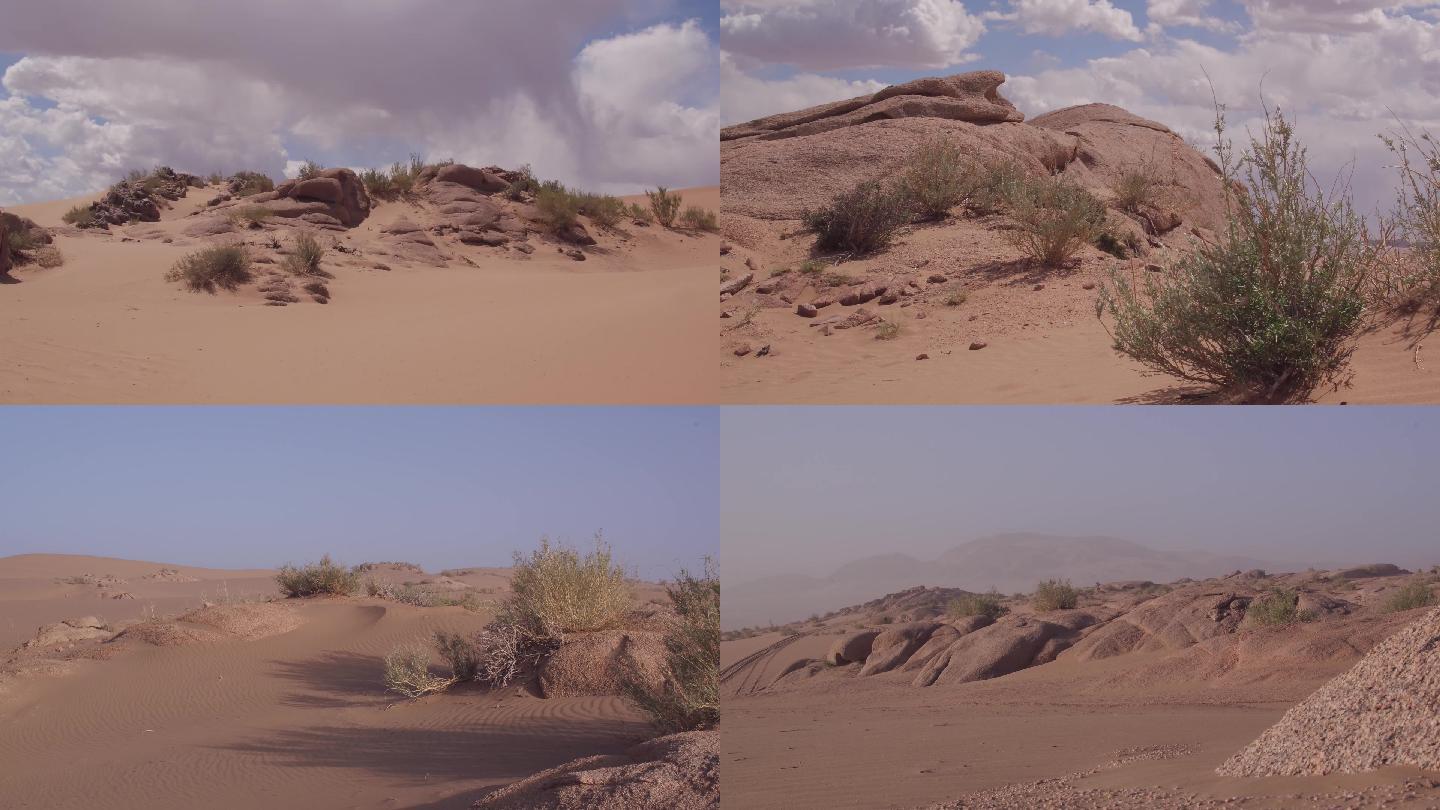 【有版权-1】阿拉善大漠天池晴天沙尘天