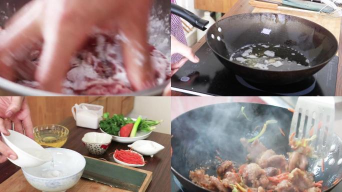 东北美食锅包肉制作视频素材