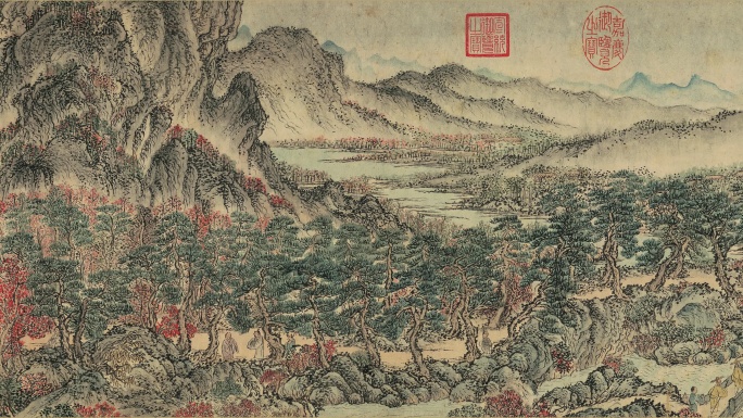 【4K】高清水墨山水画卷太白山图平移动画