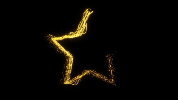 金色五角星线条粒子特效