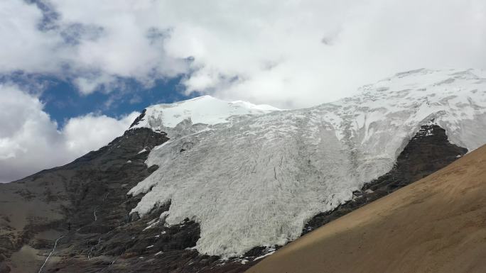 西藏日喀则卡若拉冰川航拍4K视频