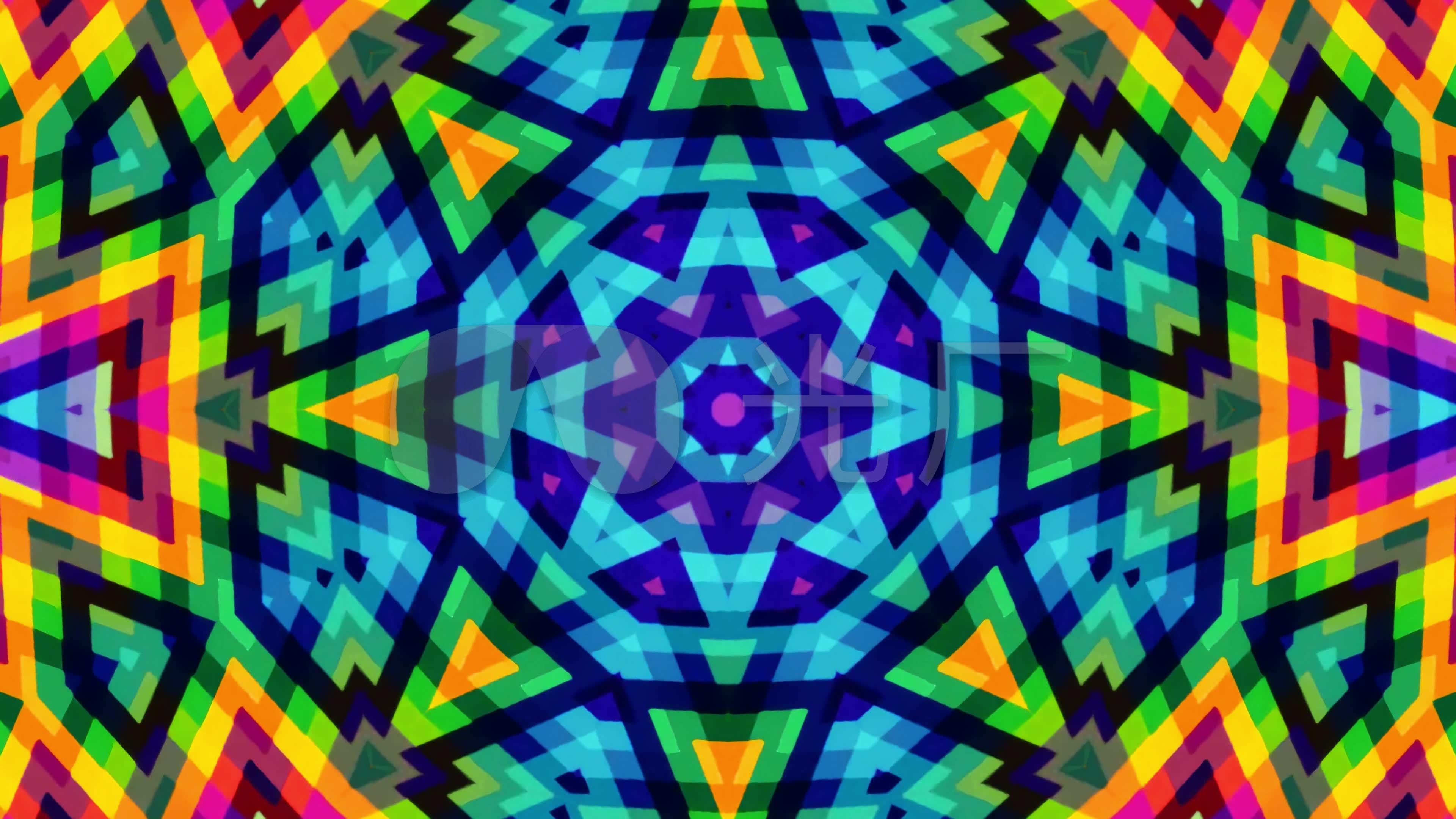 炫彩几何万花筒变幻