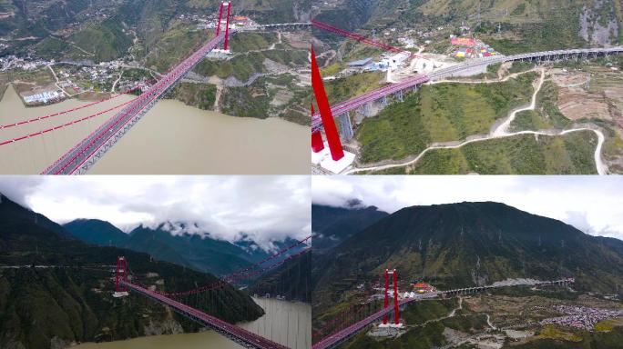 雅康高速川藏第一桥航拍4K