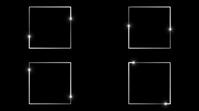 4K白色粒子光线描画正方形通道视频1.