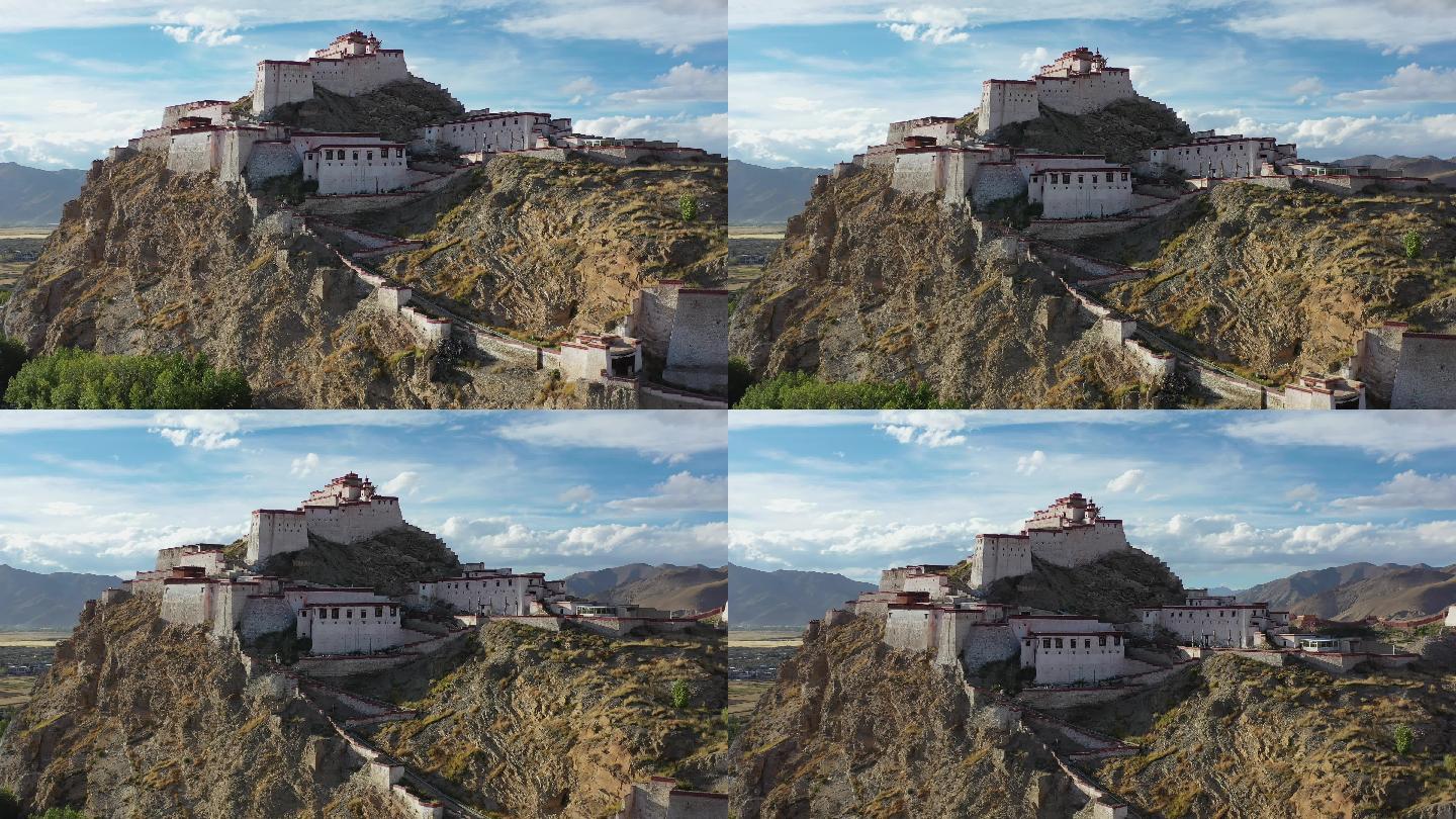 西藏日喀则江孜古堡航拍