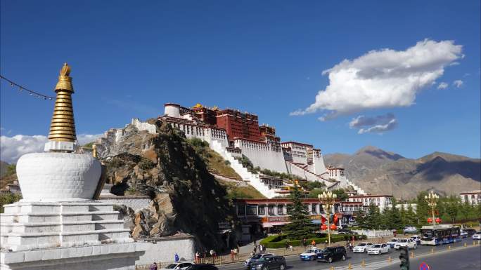 西藏拉萨布达拉宫延时摄影4K视频
