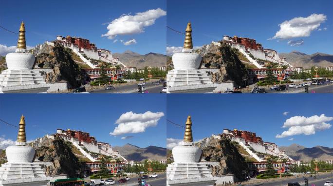 西藏拉萨布达拉宫延时摄影4K视频