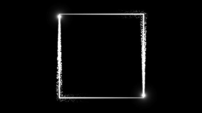 4K白色粒子光线描画正方形通道视频3