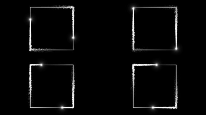 4K白色粒子光线描画正方形通道视频3