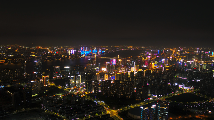 杭州滨江夜景大景【4K】