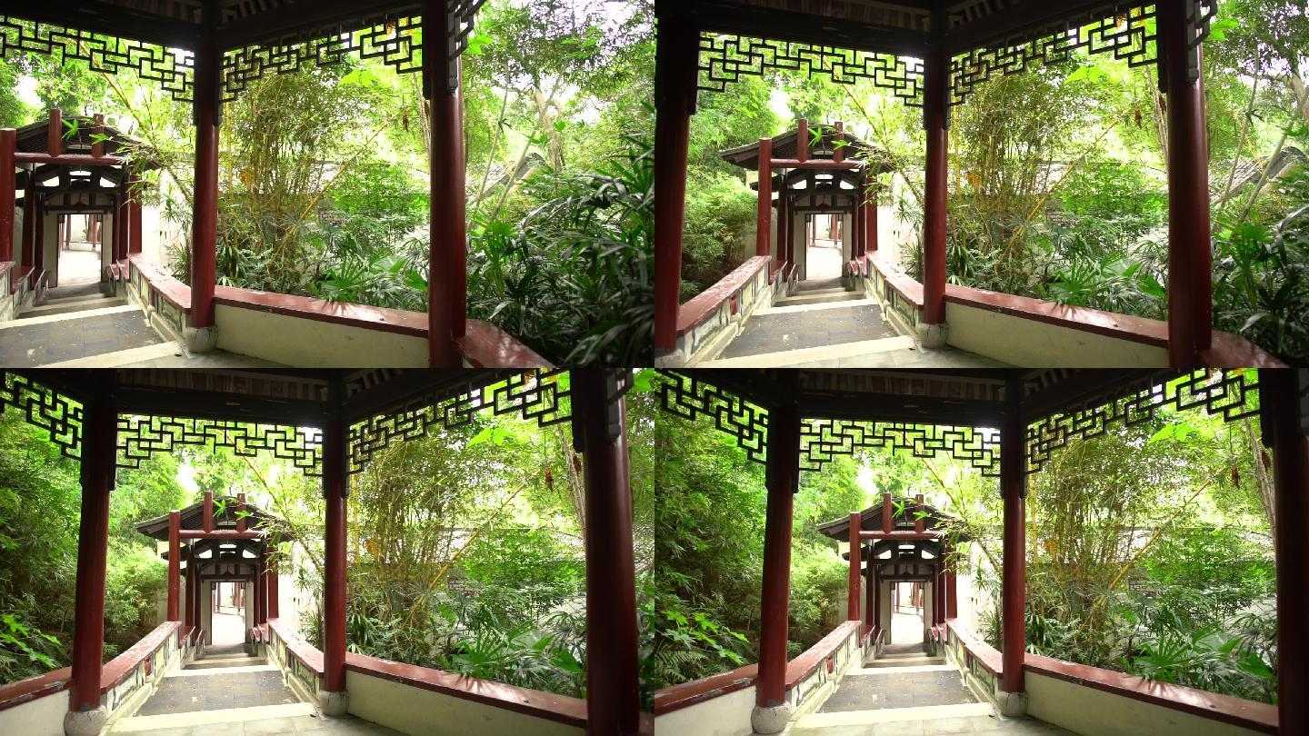 园林江南园艺中式凉亭长廊传统