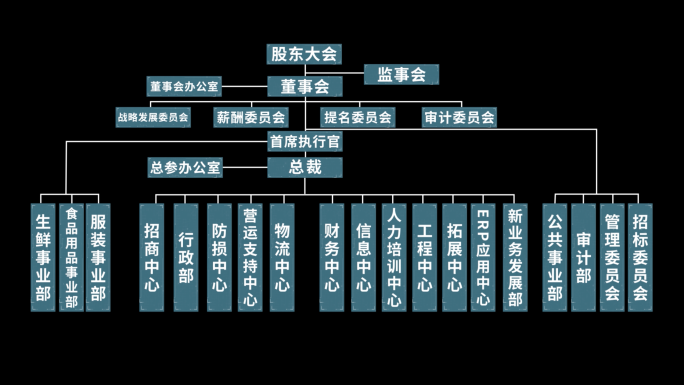 公司结构职位树状图