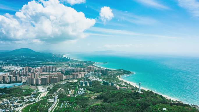 海南清水湾天空云海延时航拍蓝天