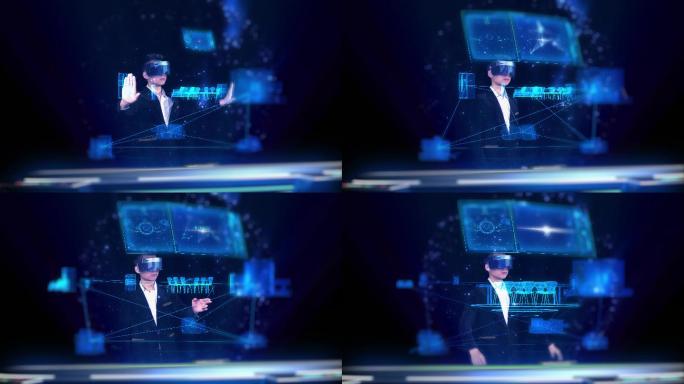 4k科技感VR虚拟现实HUD手势互动触控