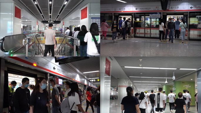 4k超长郑州地铁延时人流进站出站