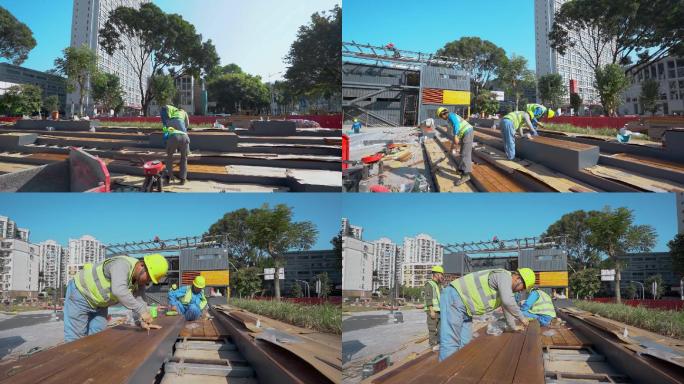 城市建设深圳建设木板台子施工