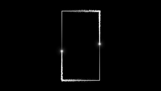 4K白色粒子光线描画长方形1.3