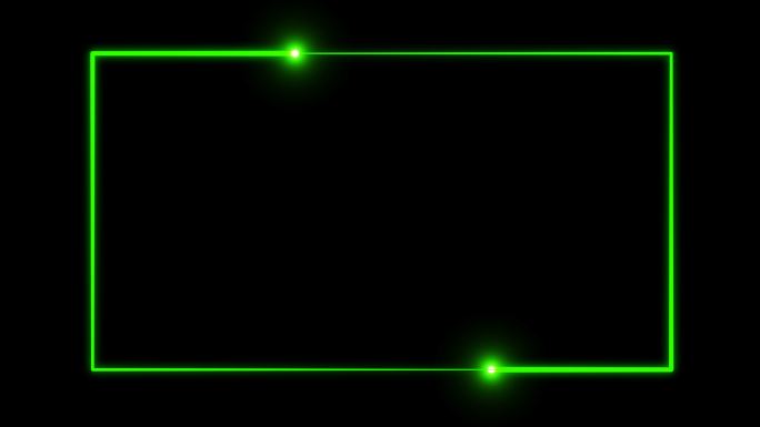 4K绿色粒子光线描画长方形1.2-循环