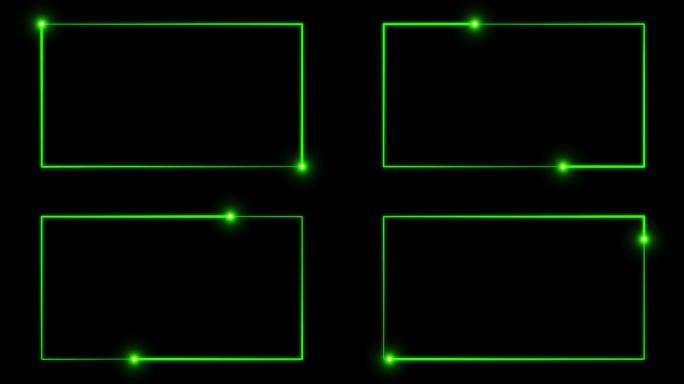 4K绿色粒子光线描画长方形1.2-循环