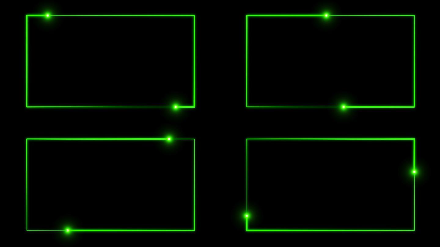 4K绿色粒子光线描画长方形1.2