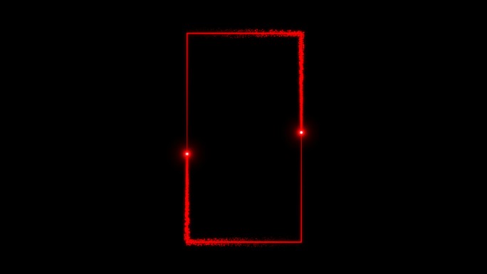 4K红色粒子光线描画长方形1.3