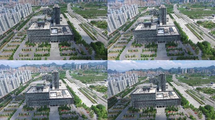 桂林市临桂区建设大厦航拍