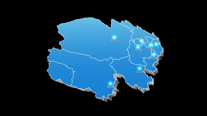 青海省三维立体地图区域通道视频蓝色