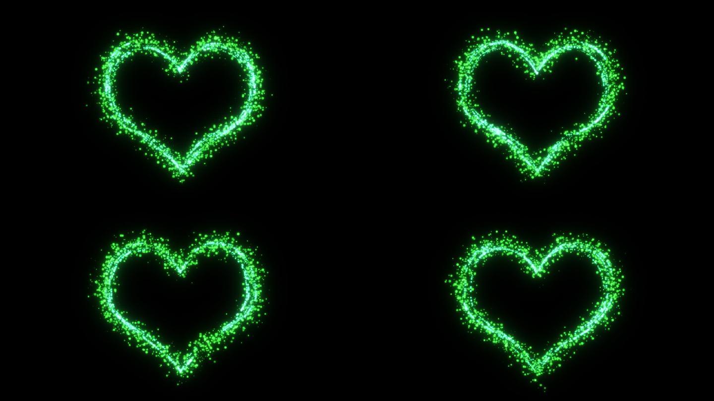 绿色心形粒子爱情背景