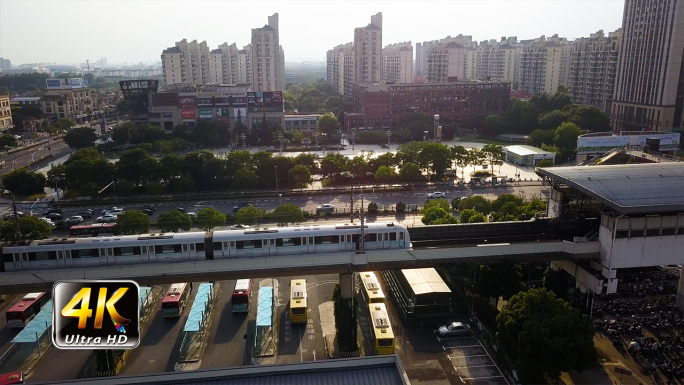 上海轨道交通9号线松江大学城地铁站航拍